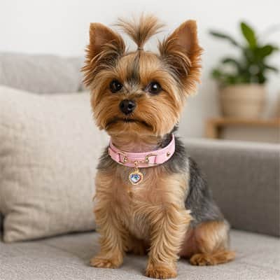 Collier pour Chien rose yorkshire