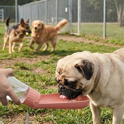 Gourde Chien AntiF rose