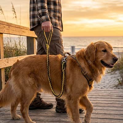 Laisse pour Chien Nylon golden jaune