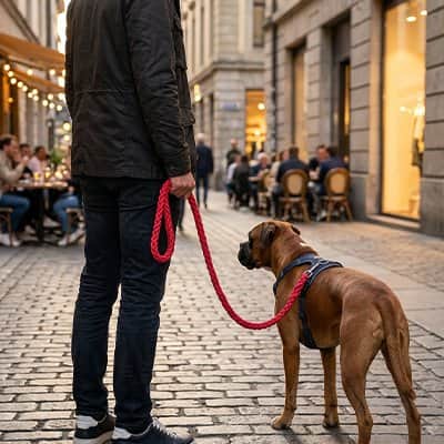 Laisse pour Chien Tressée bulldog orange