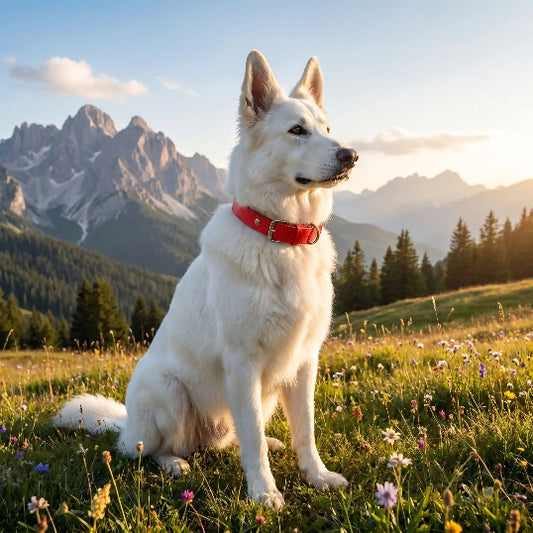 Collier en cuir chien confort optimale BBS rouge