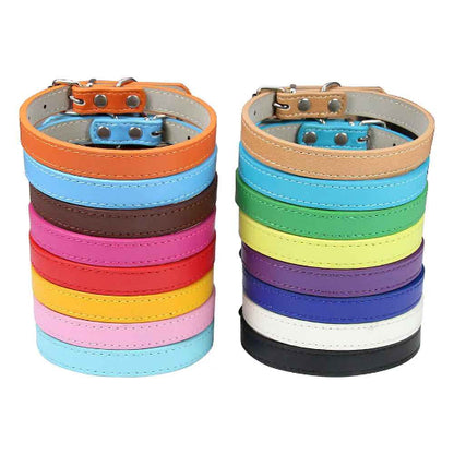 Collier en cuir chien confort optimale couleur empillé