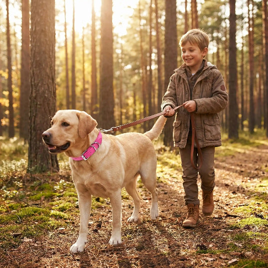 Collier en cuir chien confort optimale labrador bourgogne