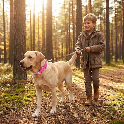 Collier en cuir chien confort optimale labrador bourgogne