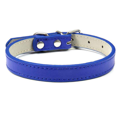 Collier en cuir pour chien confort optimale bleu marine