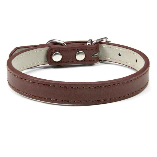 Collier en cuir pour chien confort optimale maron
