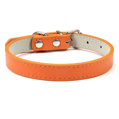 Collier en cuir pour chien confort optimale orange