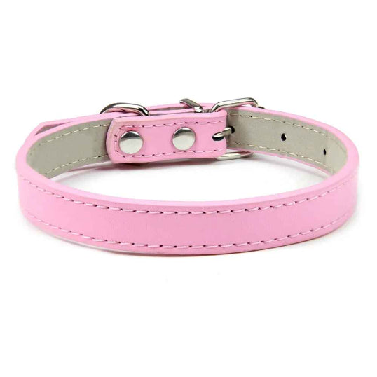 Collier en cuir pour chien confort optimale rose
