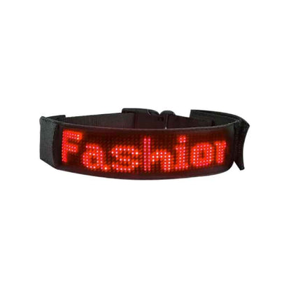 Collier lumineux chien LED affichage rouge