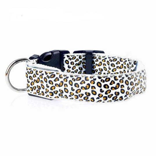 Collier lumineux pour chien leopard muilticolore