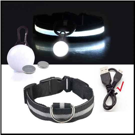 Collier lumineux pour chien usb pendentif noir
