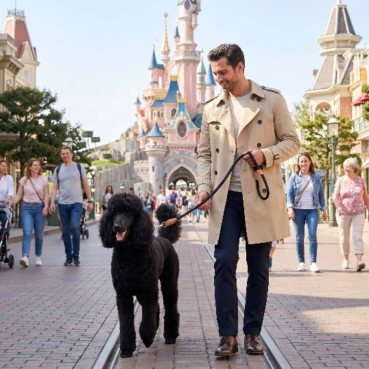 Laisse chien Bouclereg noir caniche