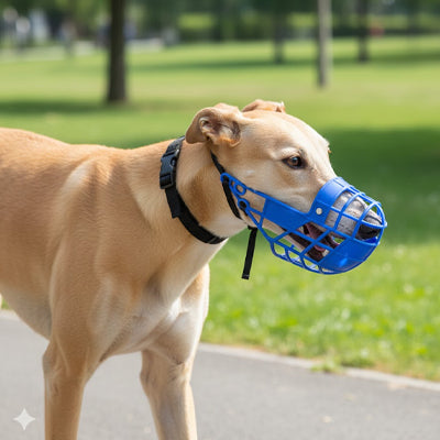 Museliere pour chien plastique reglable bleu