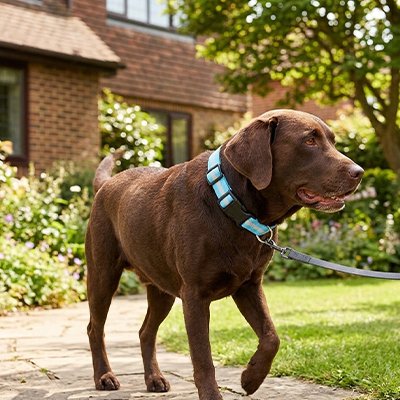 Collier lumineux Chien bleu labrador brun