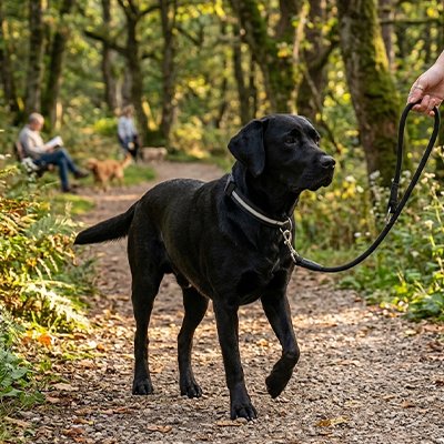 Collier lumineux Chien noir labrador