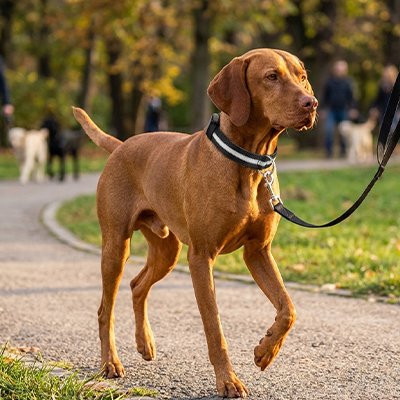 Collier lumineux Chien parc noir