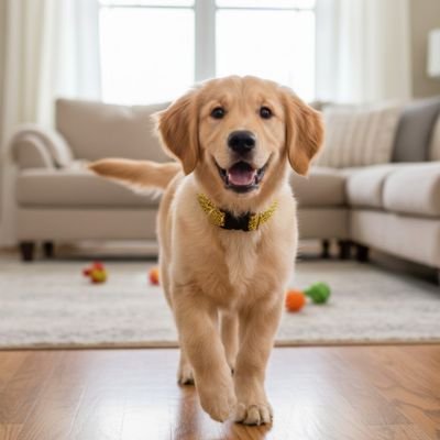 Collier lumineux pour Chien chiot golden jaune