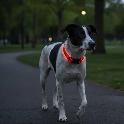 Collier lumineux pour Chien parc rouge