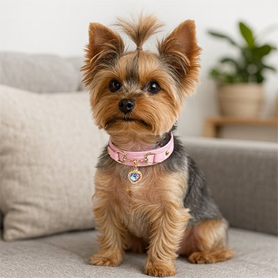 Collier pour Chien rose yorkshire