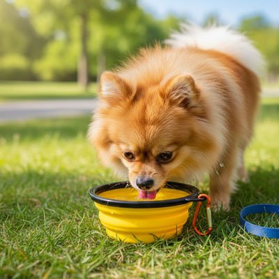 Gamelle pliable Chien TPR jaune