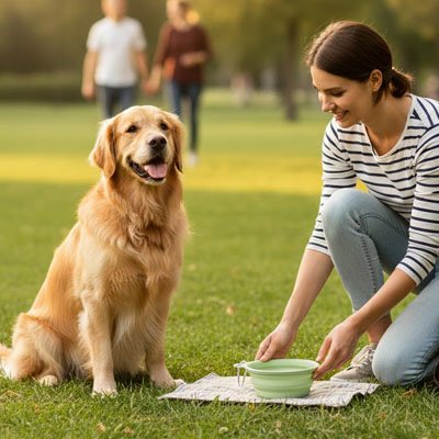 Gamelle pour Chien Silicone golden