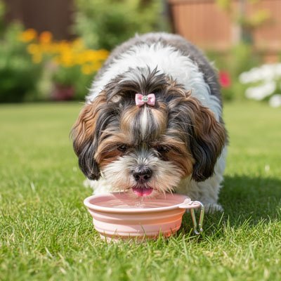 Gamelle pour Chien Silicone rose