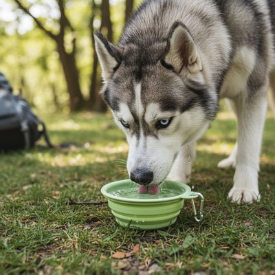 Gamelle pour Chien Silicone vert