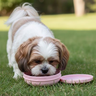 Gamelle pour Chien Vissable Rose clair