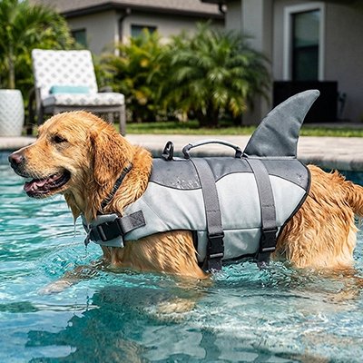 Gilet de sauvetage Chien requin debout