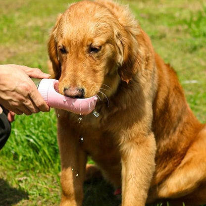 Gourde chien 2 en 1 rose boire
