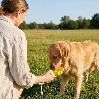 Gourde Chien VoyPet golden