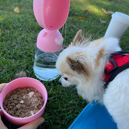 Gourde pour chien 2 en 1 rose