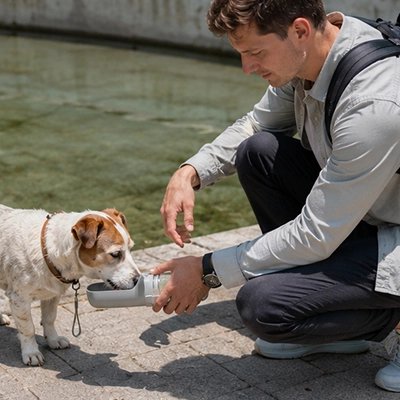 Gourde pour Chien 2utilité lac