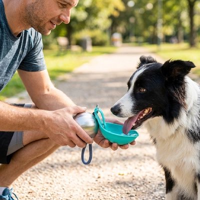 Gourde pour Chien Inox bleu