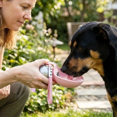 Gourde pour Chien Inox jardin