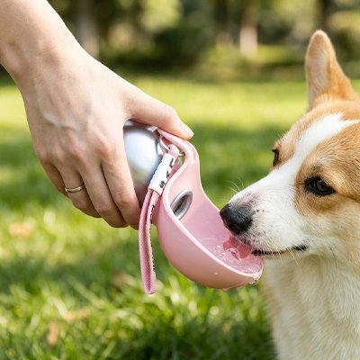 Gourde pour Chien Inox rose