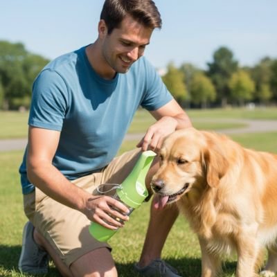 Gourde pour Chiens Pliable golden