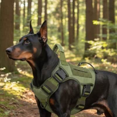 Harnais chien Poignée vert