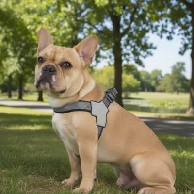 Harnais chien réfléch bulldog noir