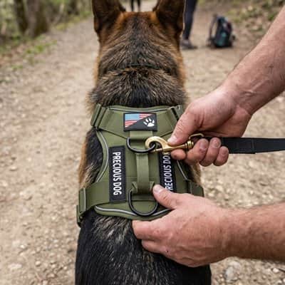 Harnais chien tactique vert