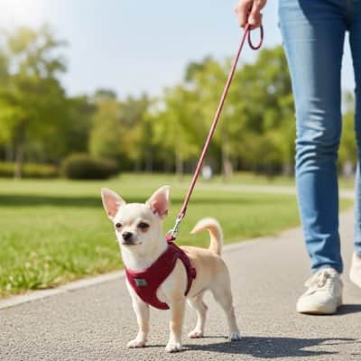 Harnais chiot réfléchissant chiwawa rouge
