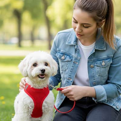Harnais petit chien sécurité assis