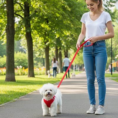 Harnais petit chien sécurité bichon