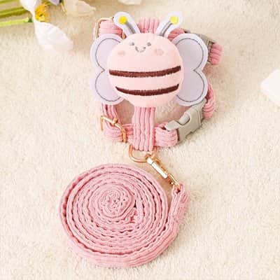 Harnais pour Chien abeille rose
