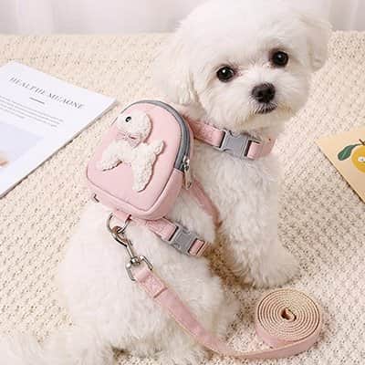 Harnais pour chien sac rose