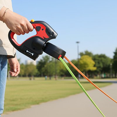 Laisse double pour Chien Rétractable rouge