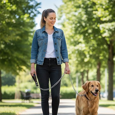 Laisse pour chien Chaîne golden parc brun