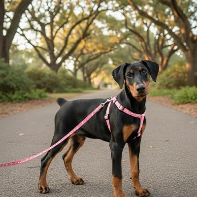 Laisse pour Chien Chiotharnais doberman rose