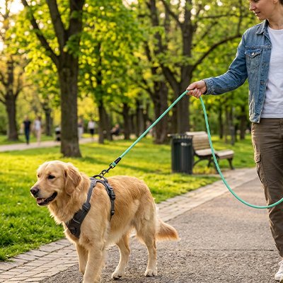 Laisse pour Chien golden bleu