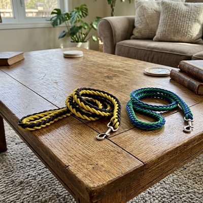 Laisse pour Chien Nylon bleu jaune